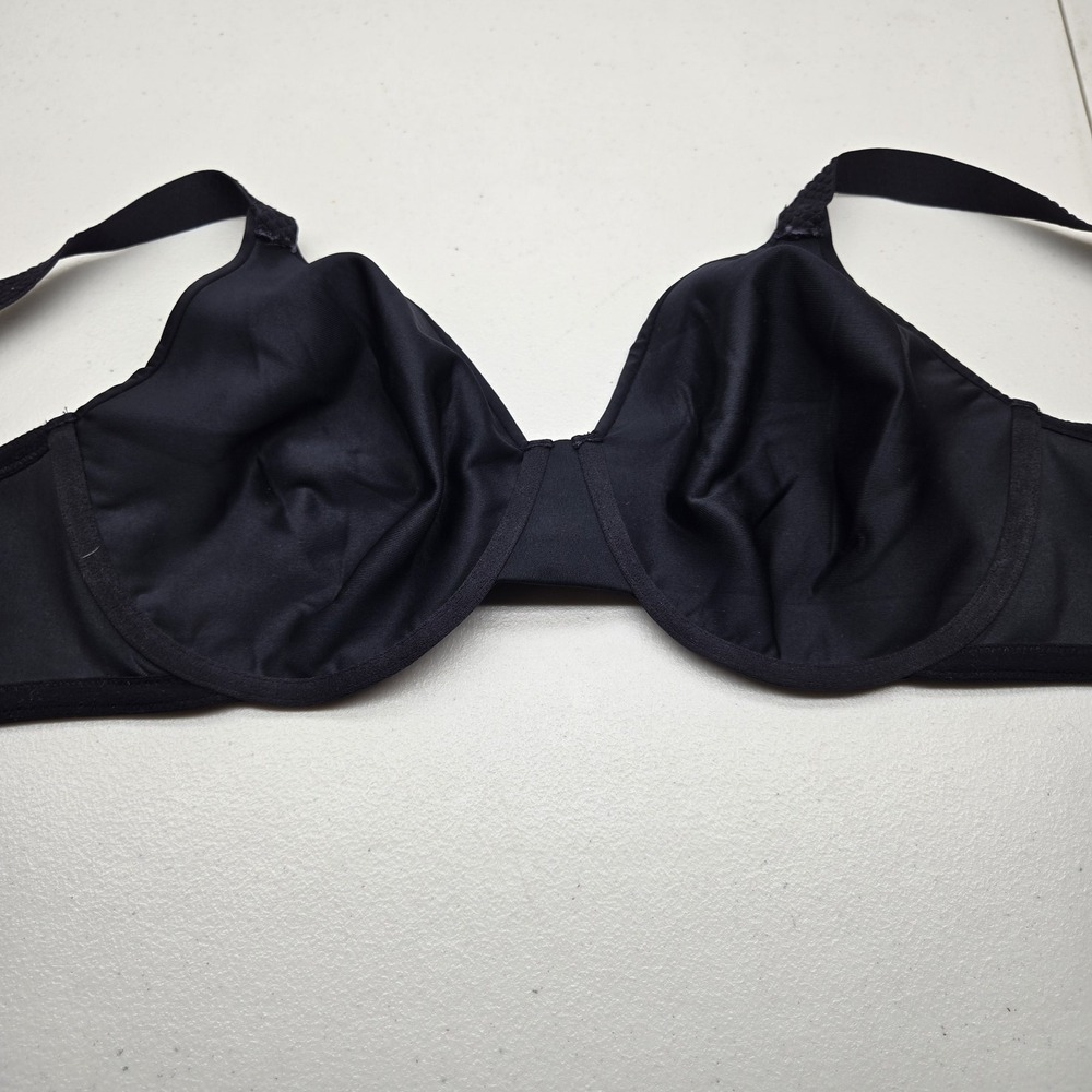 Vanity Fair Women Bra 38DD Black Minimizer Underwired Lace Strap